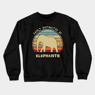 Easily Distracted By Elephants Crewneck Sweatshirt